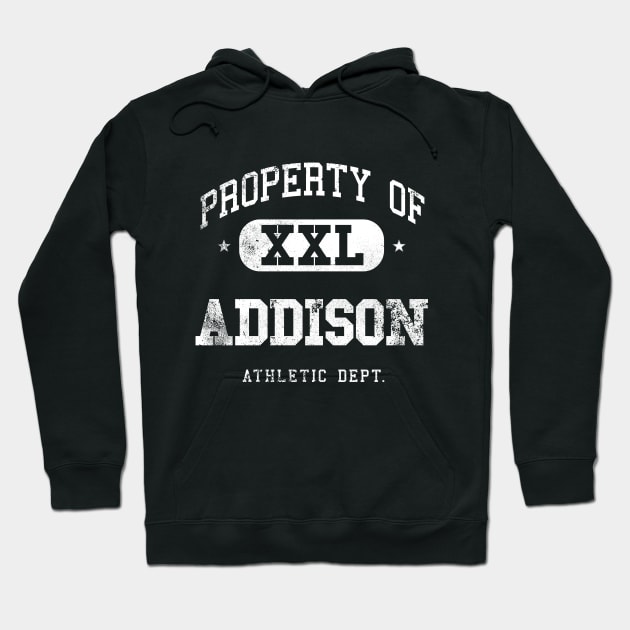 Addison Vintage Retro Distressed College Property Athletic Hoodie by property_of_xxl